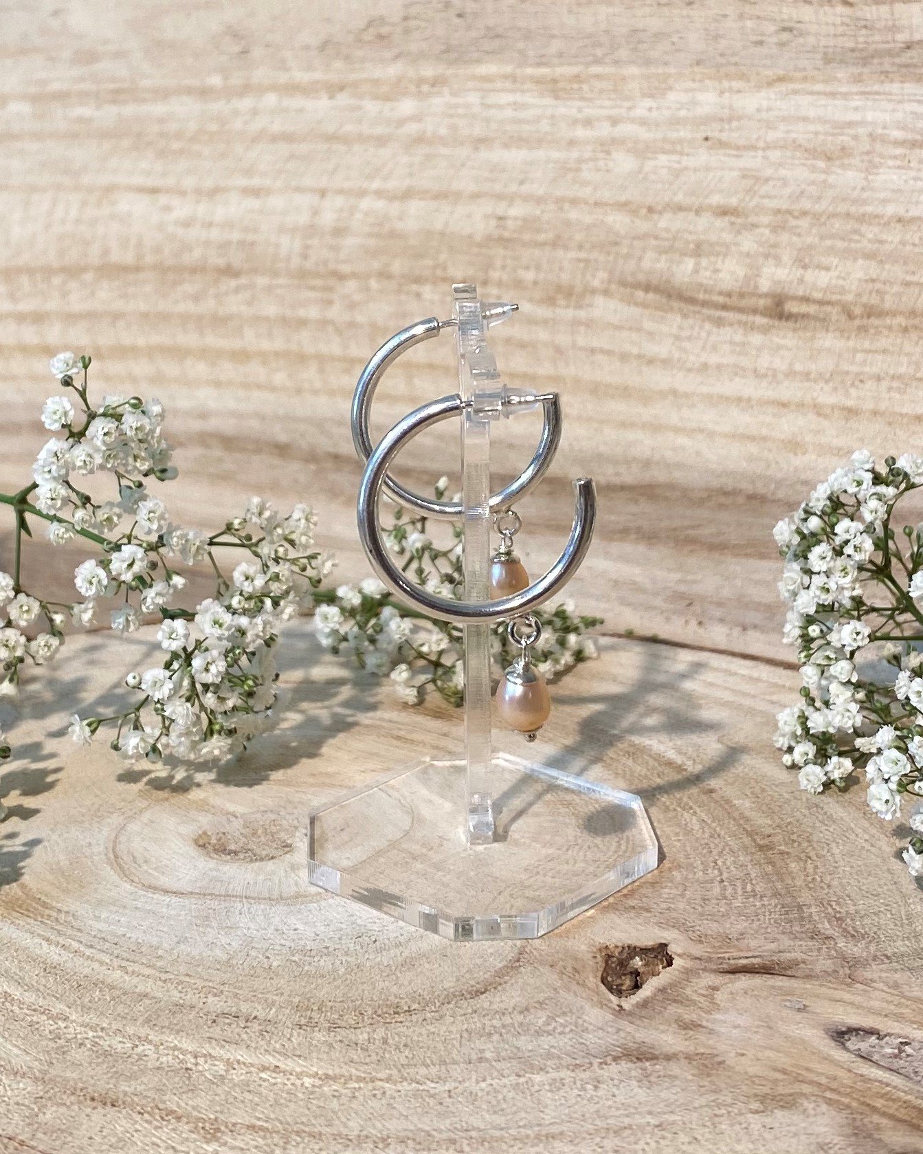 Earrings 'Zalm Pearl' - Afbeelding 3