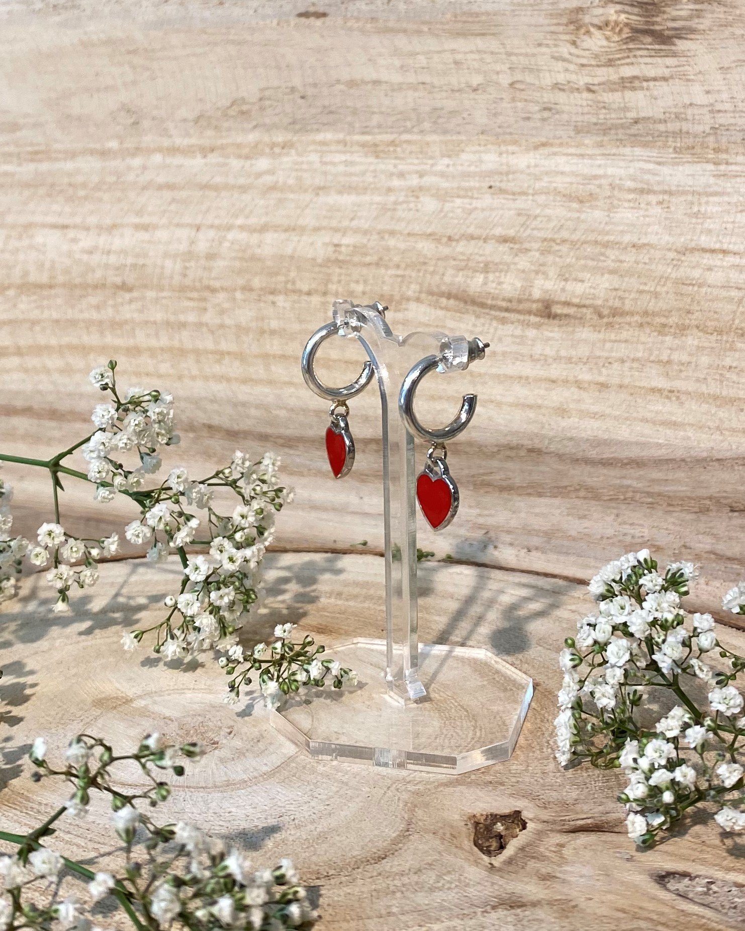 Earrings 'Red Heart ❥' - Afbeelding 2